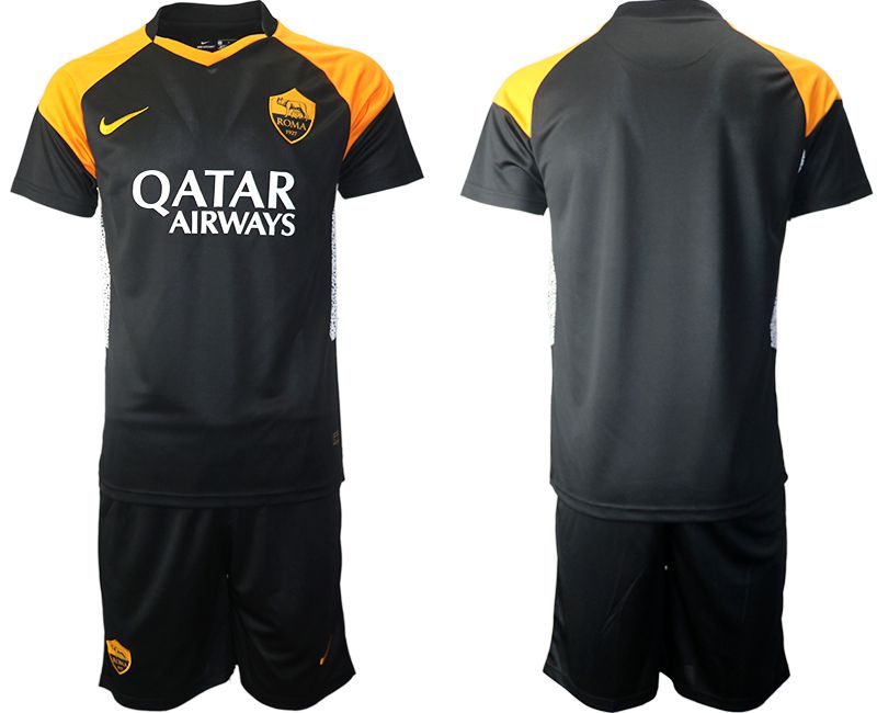 Men 2020-2021 club Rome away black Soccer Jerseys->rome jersey->Soccer Club Jersey
